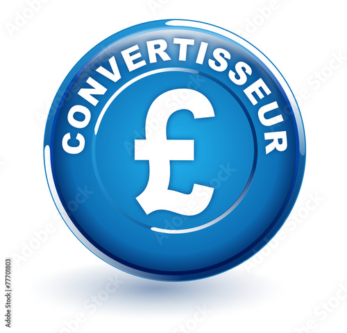 convertisseur livre sterling sur bouton bleu