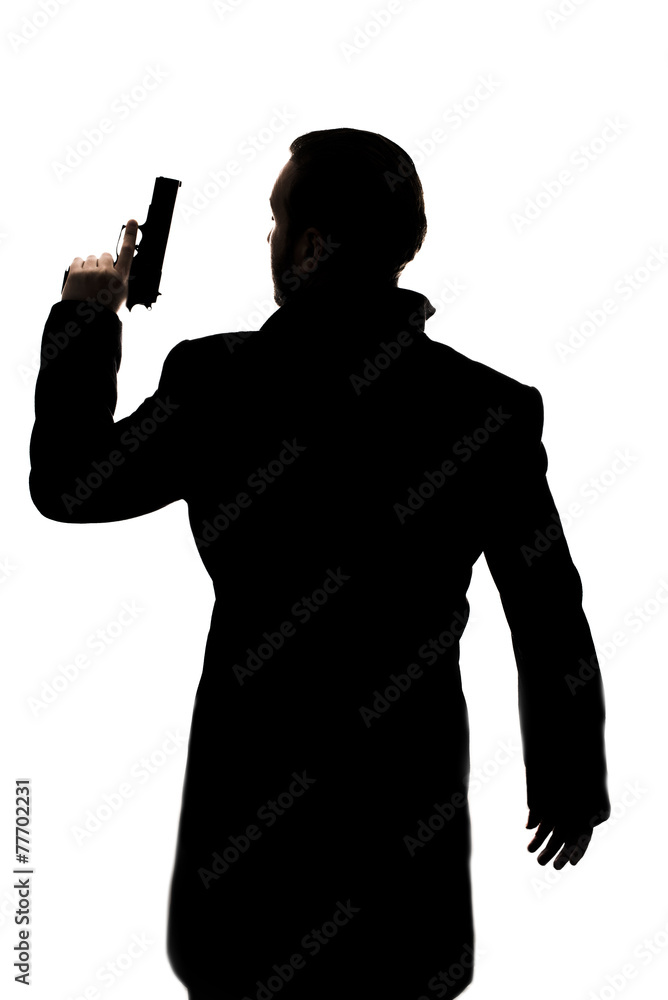 Man with gun silhouette Man with gun silhouette