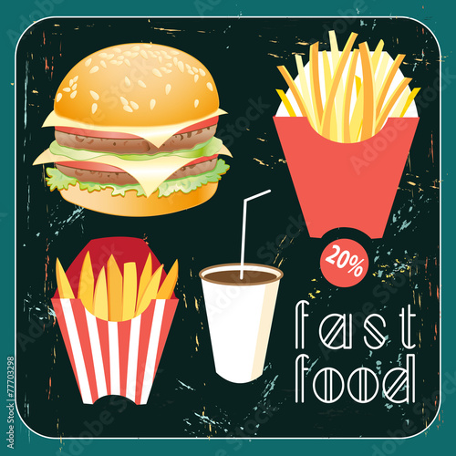 poster with food fast food