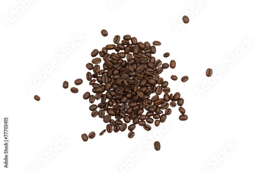 Pile of Loose Coffee Beans Isolated