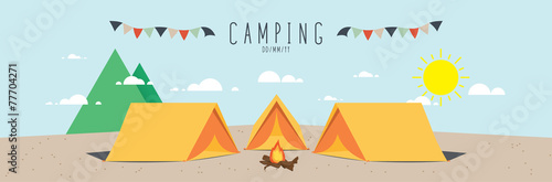 illustration vector of a campsite. (Day)