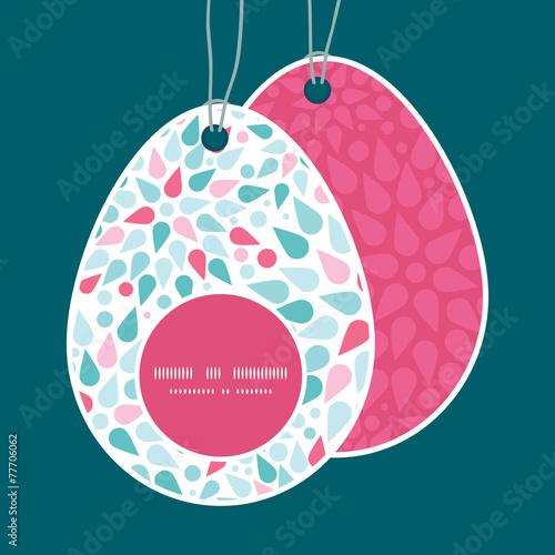 Vector abstract colorful drops Easter egg shaped tags set