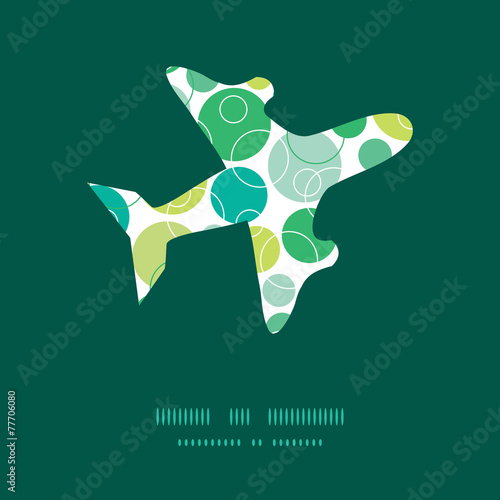 Vector abstract green circles airplane silhouette pattern frame