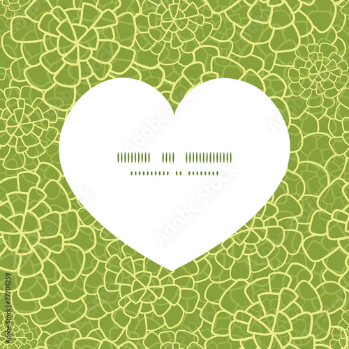 Vector abstract green natural texture heart silhouette pattern