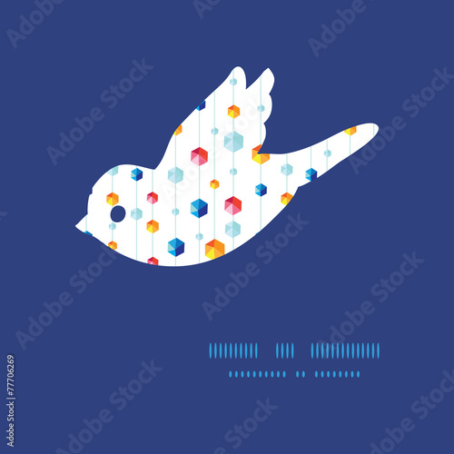 Vector abstract hanging jewels striped bird silhouette pattern
