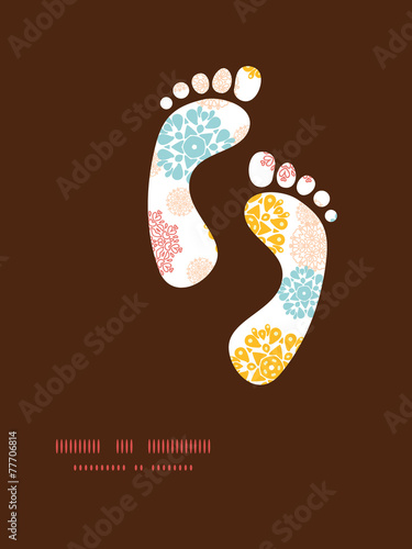 Vector abstract decorative circles stars footprints silhouettes