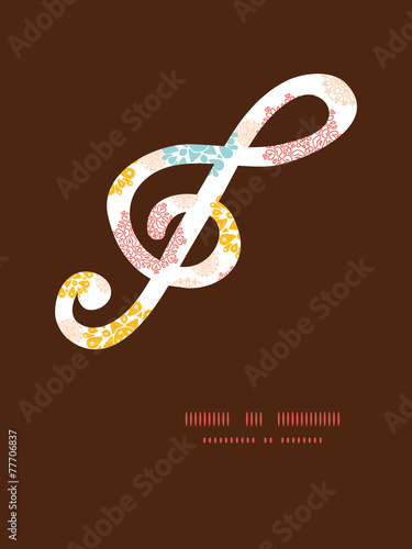 Vector abstract decorative circles stars gclef musical