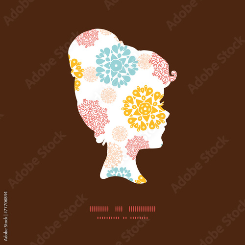 Vector abstract decorative circles stars girl portrait