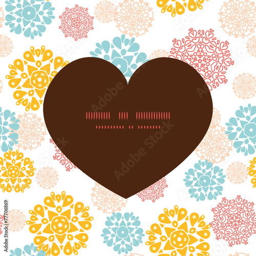 Vector abstract decorative circles stars heart silhouette