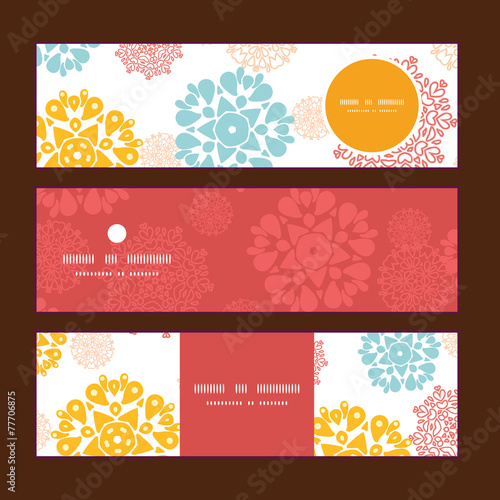 Vector abstract decorative circles stars horizontal banners set