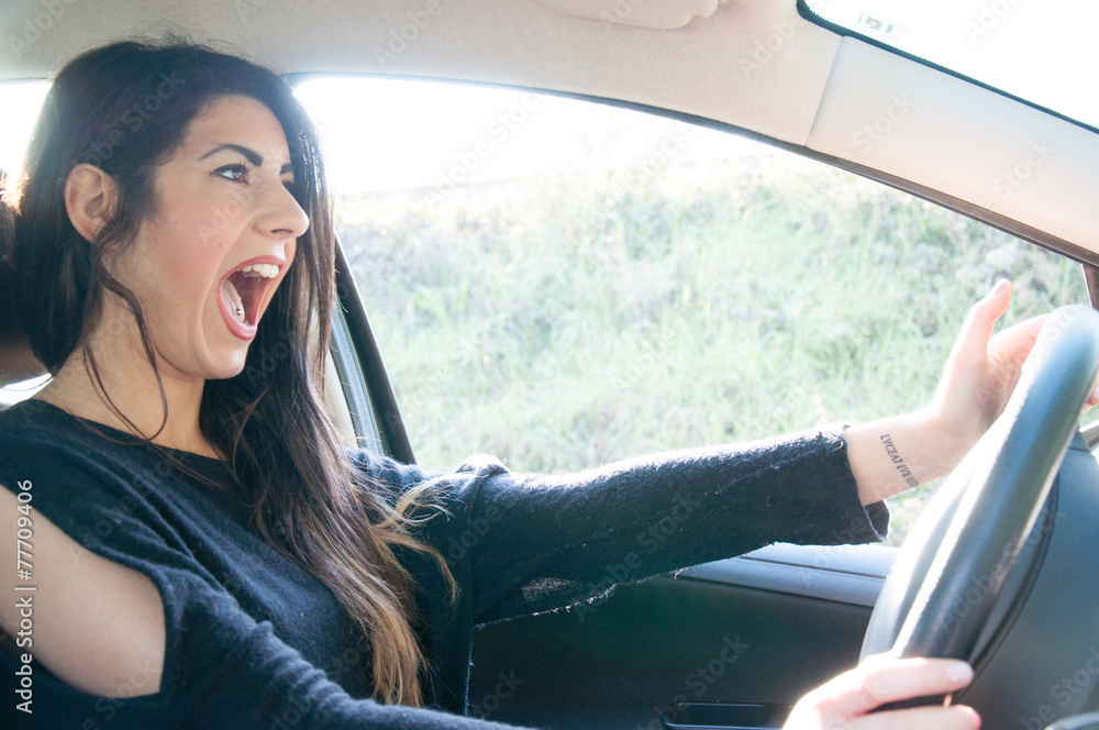female driver in a bad situation female driver in a bad situation