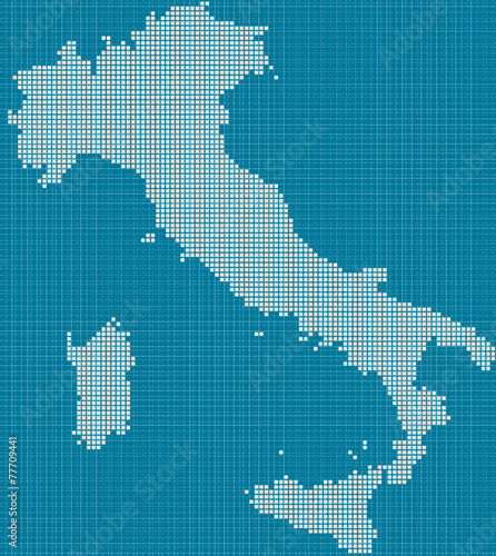 Mappa d'Italia, astratta, science fiction, pixel