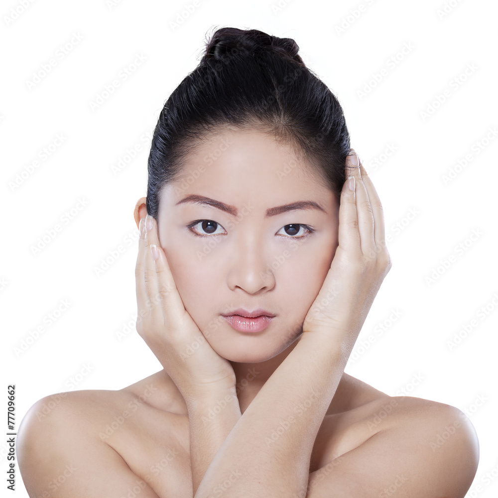 Chinese person with healthy skin Chinese person with healthy skin