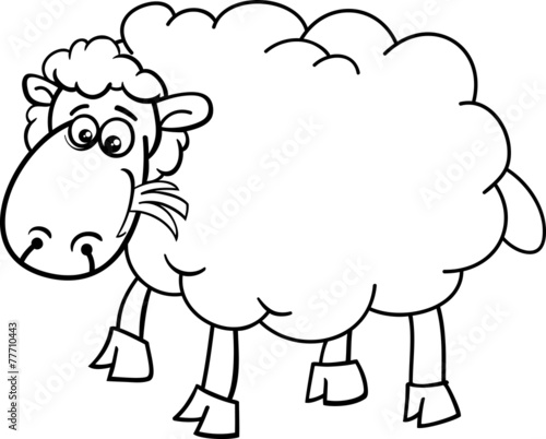 sheep farm animal coloring page
