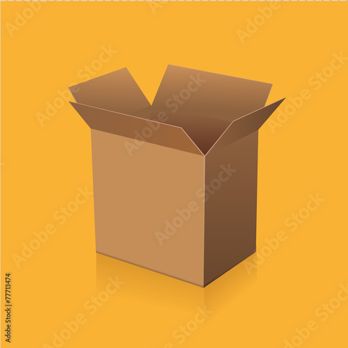 Paper brown box packaging vector