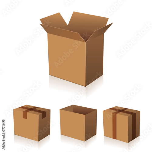 Paper brown box packaging vector