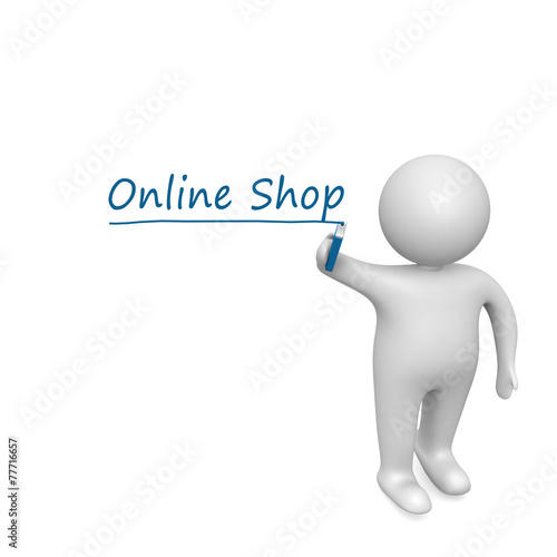 Online shop drawn by a white man