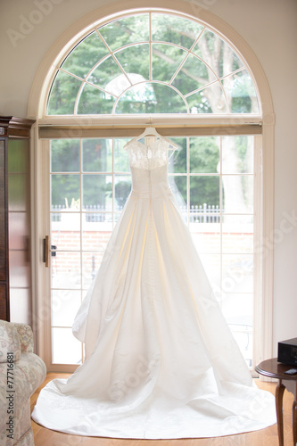wedding dress white hanging elegant