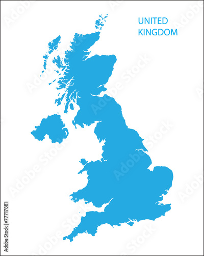blue map of United Kingdom