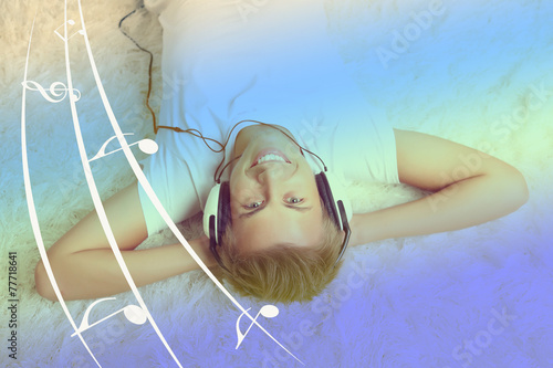 Young man with headphones l...