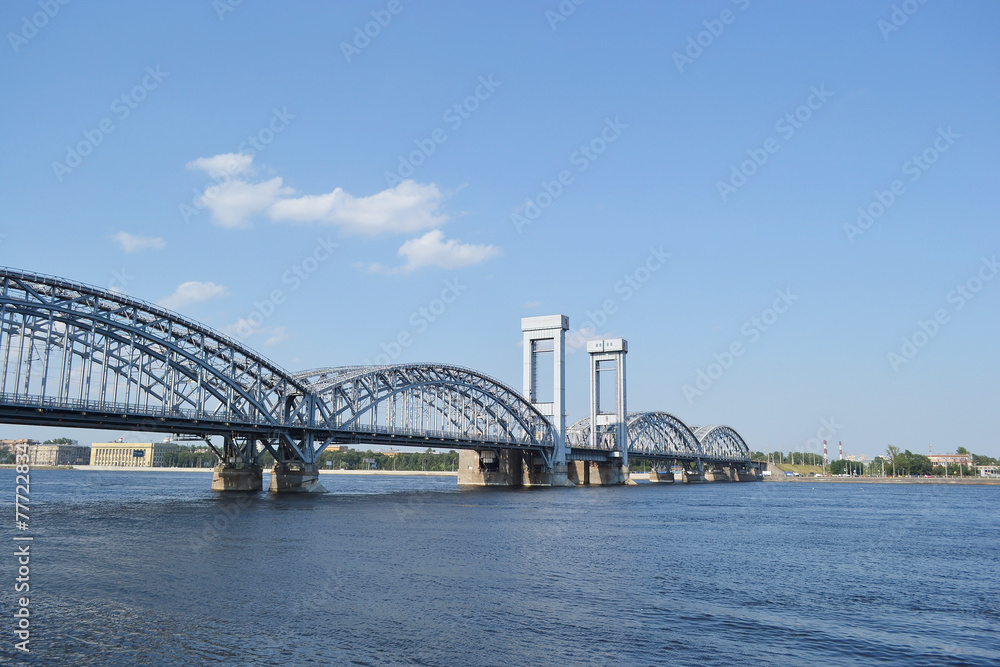Fototapeta premium Finland Railway bridge at sunny day.