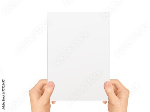 business concept: hands holding a notepaper