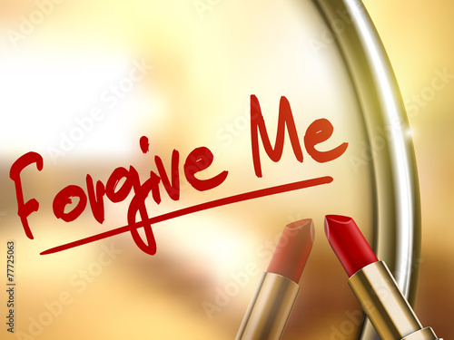 forgive me words written by red lipstick