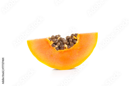 whole papaya fruits on white background