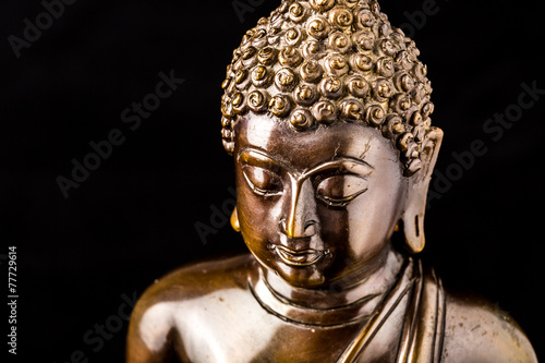 face of buddha statue isolated
