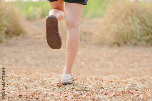 Close Up leg,woman With legs gesture,smooth blur tone