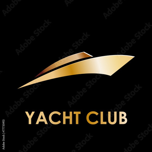 Vector golden sign yacht and boat
