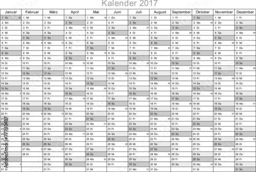 Kalender 2017 universal - ohne Feiertage