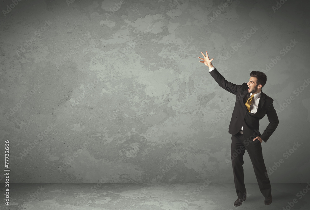Business person throwing with empty copyspace Business person throwing with empty copyspace