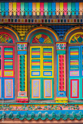 Colorful facade of building in Singapore