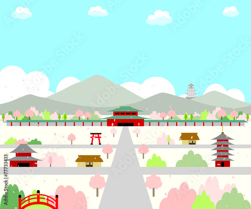 城下町　桜