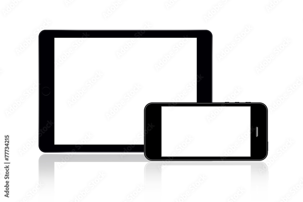 Tablet and smartphone on white Tablet and smartphone on white