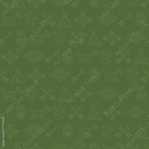 seamless background with native american symbols