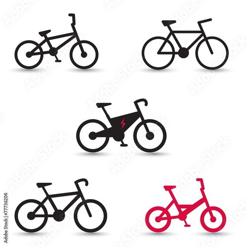 Electric Bike and other bikes icons vector illustration, eps10