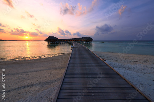 Sunset at Maldivian beach