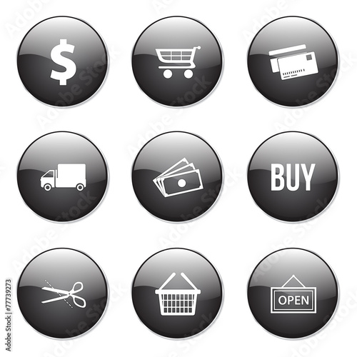 Free Download Shopping Sign Black Vector Button Icon Design Set - GFXLoad
