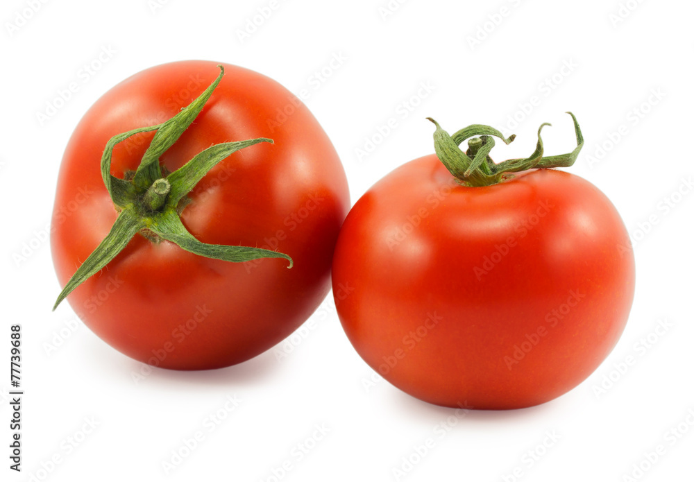 Two tomatoes isolated on white background Two tomatoes isolated on white background