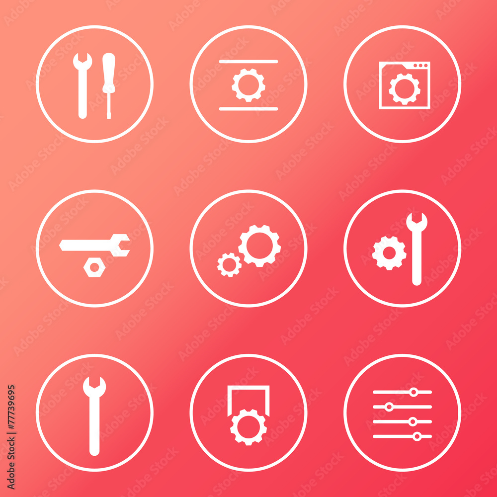 settings, configuration, preferences round icons, eps10 settings, configuration, preferences round icons, eps10