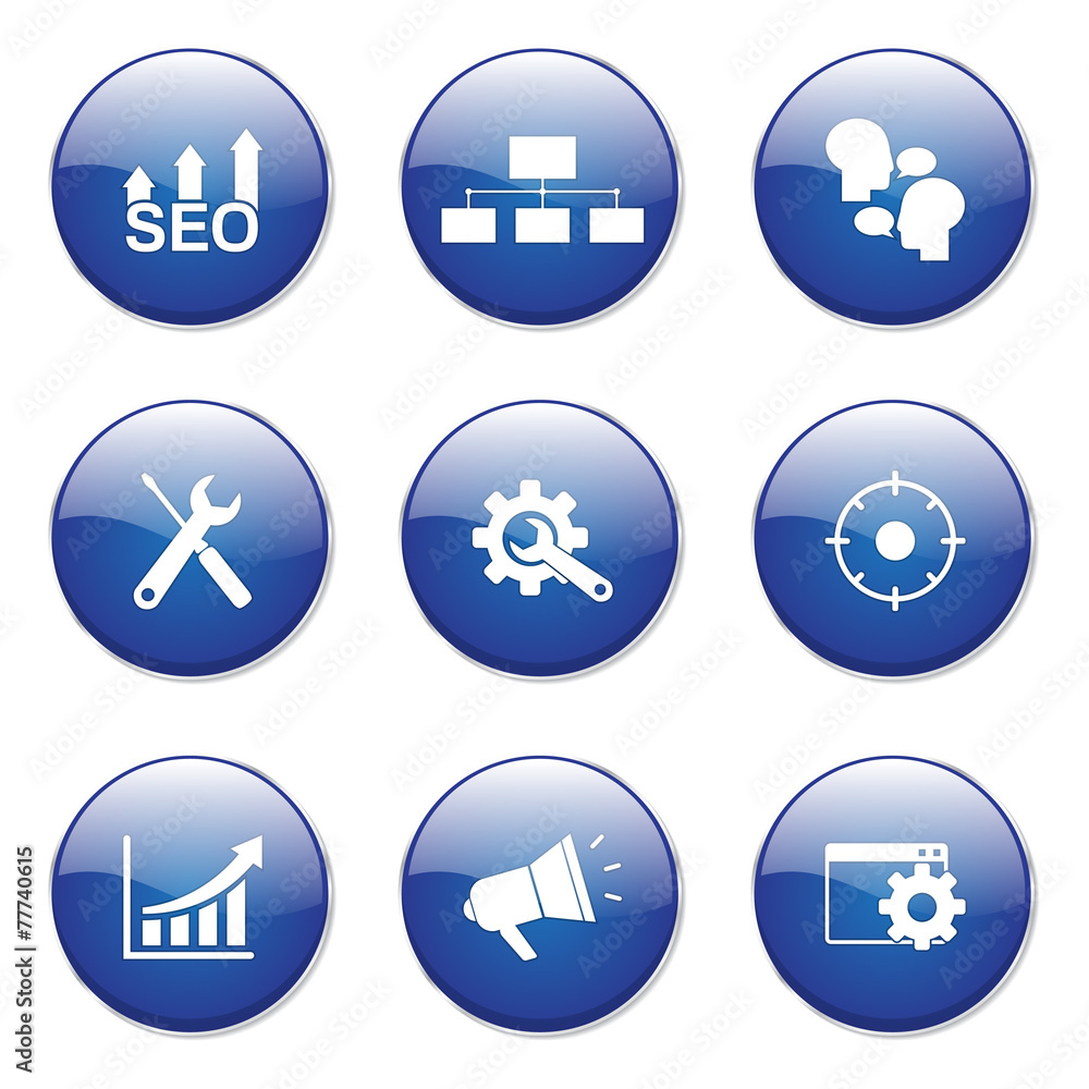 SEO Internet Sign Blue Vector Button Icon Design Set 5 SEO Internet Sign Blue Vector Button Icon Design Set 5
