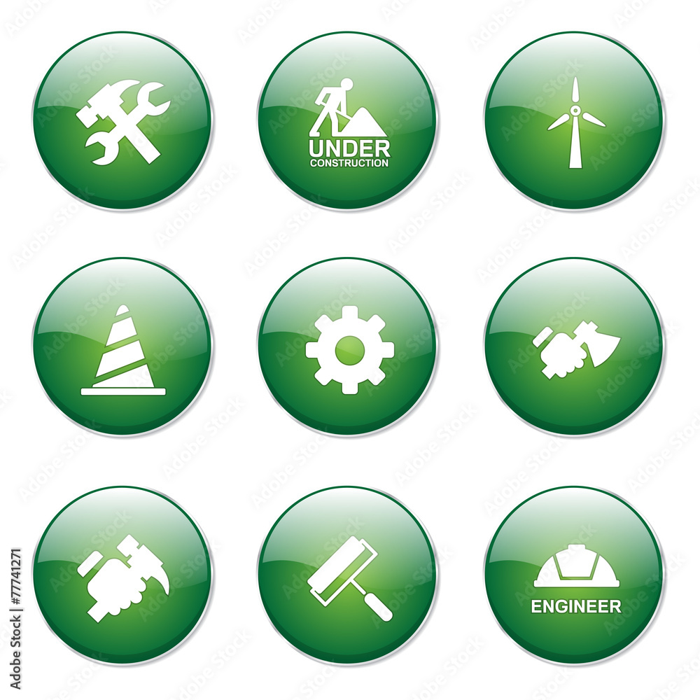 Construction Tools Green Vector Button Icon Design Set 2 Construction Tools Green Vector Button Icon Design Set 2