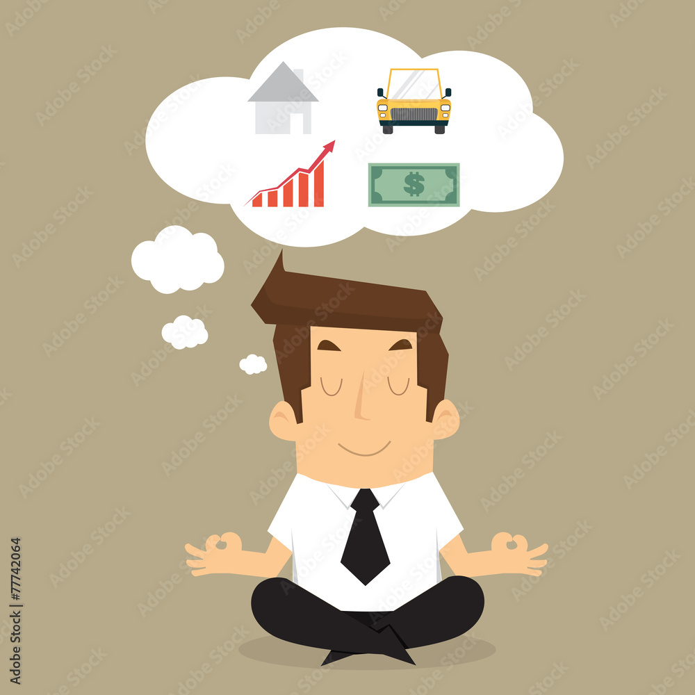 businessman meditating looking future businessman meditating looking future