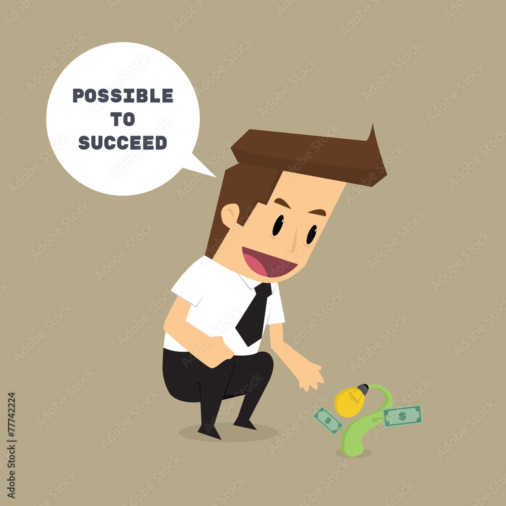 businessman with sprout business It is possible to succeed. futu businessman with sprout business It is possible to succeed. futu