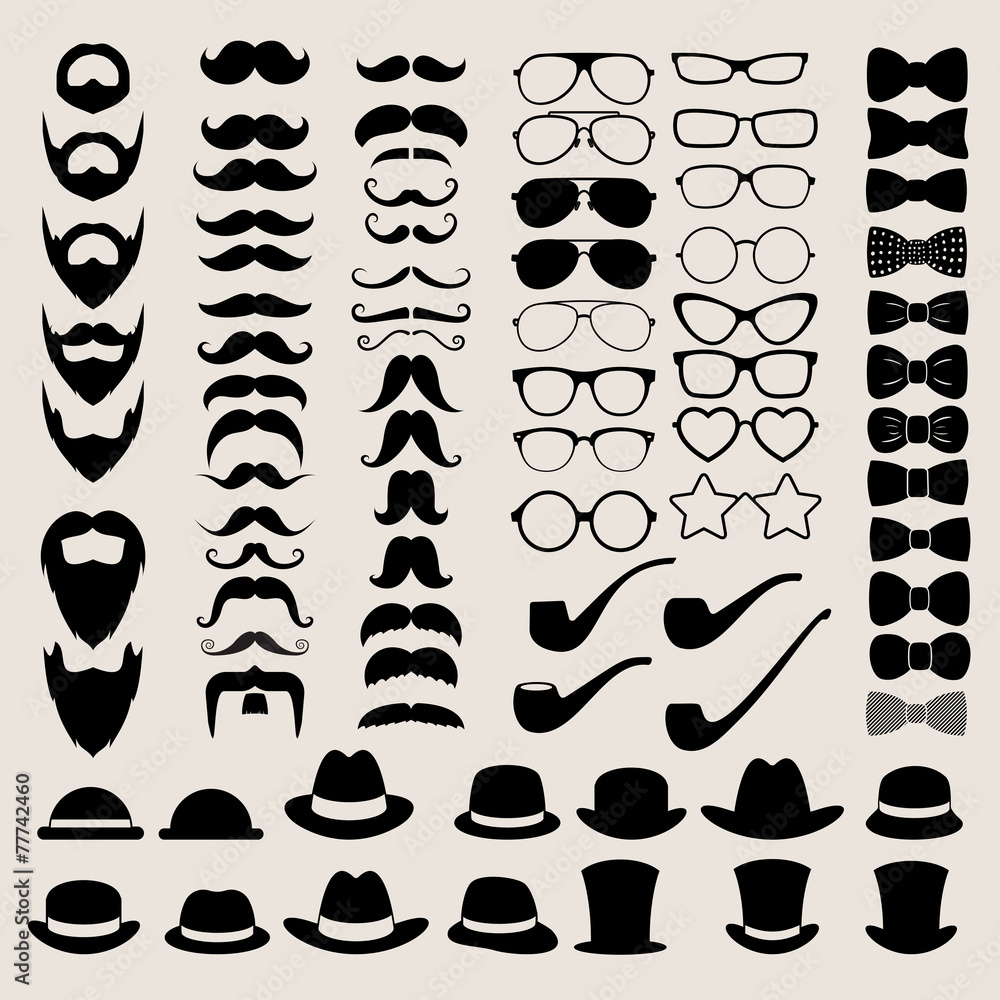 Hipster style infographics elements and icons set for retro desi Hipster style infographics elements and icons set for retro desi