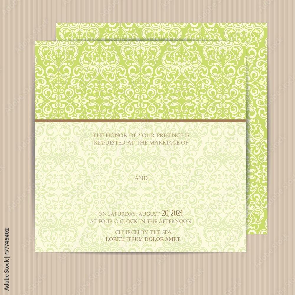 Wedding invitation card with beautiful floral background Wedding invitation card with beautiful floral background