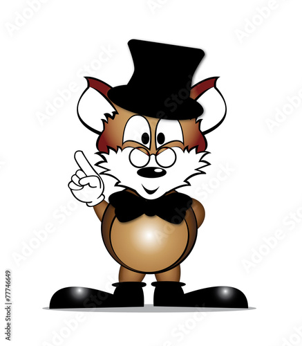 Fuchs Comic Gentleman Professor schlau