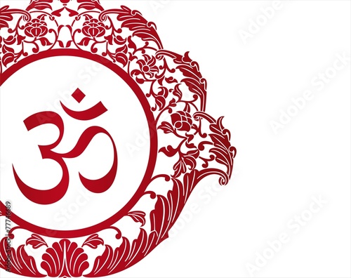 aum syllable, paisley floral design , Hinduism , India